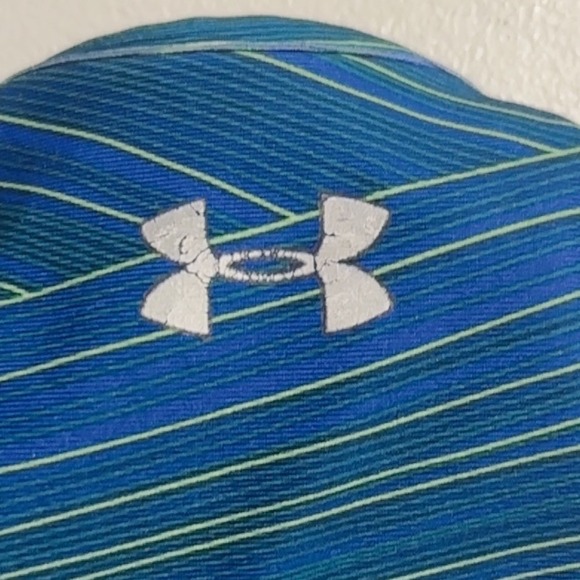 Under Armour Sports Bra Racerback Padded Athletic Workout Top Blue Purple Media - Picture 1 of 8
